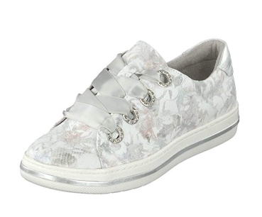 Damensneaker  Schnürschuhe Halbschuhe R4006 Offwhite Flower Relifer